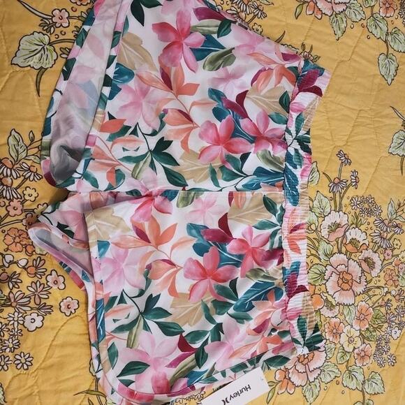 Hurley floral active athletic workout swim shorts women's plus size 1X 2X 3X New - Picture 4 of 7